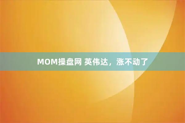 MOM操盘网 英伟达，涨不动了