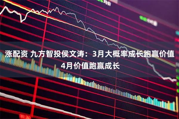 涨配资 九方智投侯文涛:3月大概率成长跑赢价值 4月价值跑赢成长
